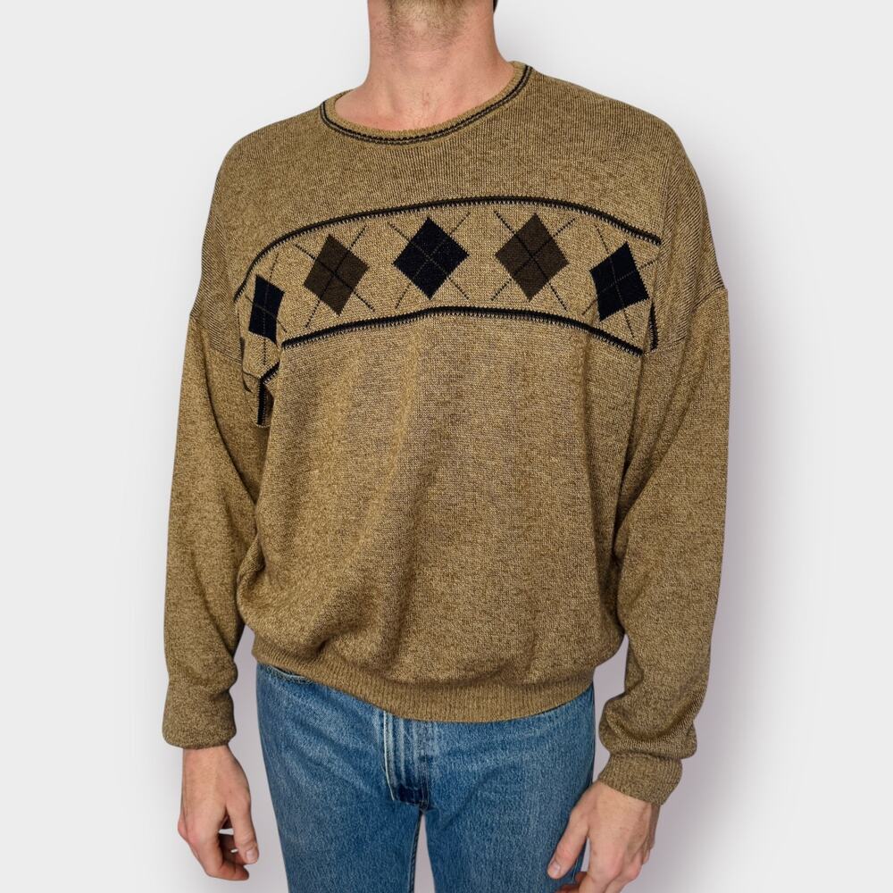 Y2K‎ Preswick & Moore Brown Argyle Sweater